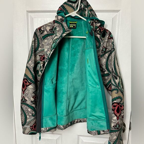Koppen Attenda Biome Print Hooded Soft Shell Jacket Fleece Lining Small - Picture 4 of 10
